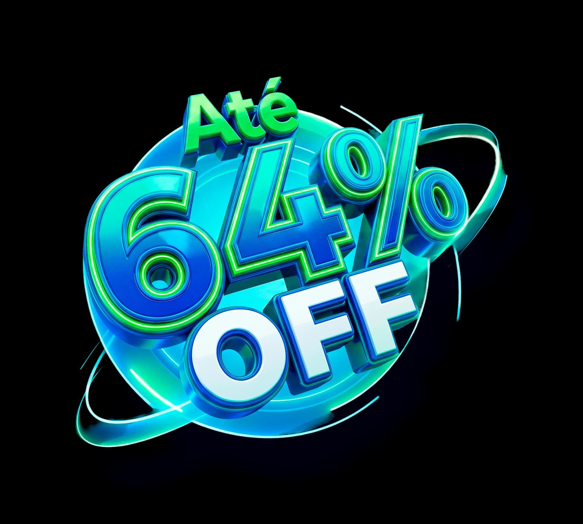 Até 64% de desconto